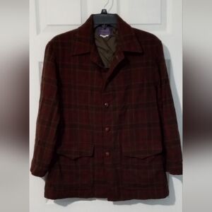 Pendleton Men's Dark Red and Brown Plaid Jacket